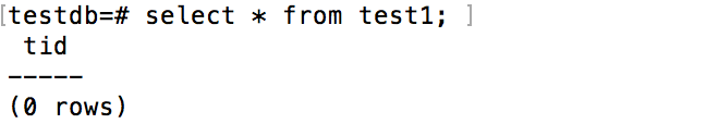 応用-DROP TABLE1-実行結果 test1：処理前