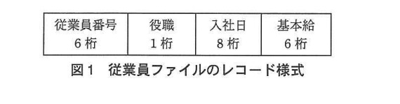 試験-平成25年度春期-従業員ファイルのレコード様式